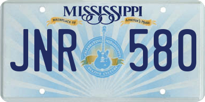 MS license plate JNR580