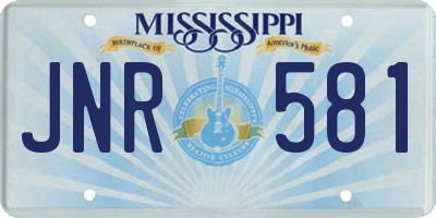MS license plate JNR581