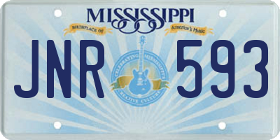 MS license plate JNR593