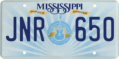 MS license plate JNR650