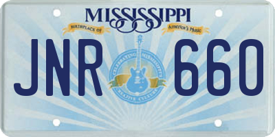 MS license plate JNR660