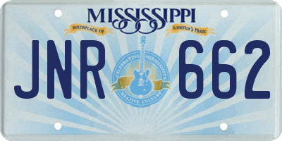 MS license plate JNR662