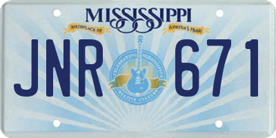 MS license plate JNR671