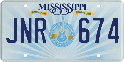 MS license plate JNR674