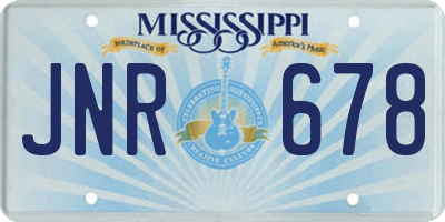 MS license plate JNR678