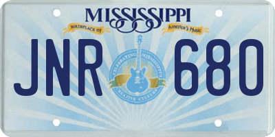 MS license plate JNR680