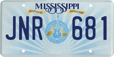 MS license plate JNR681
