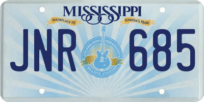 MS license plate JNR685