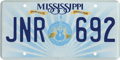 MS license plate JNR692