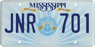MS license plate JNR701
