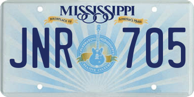 MS license plate JNR705
