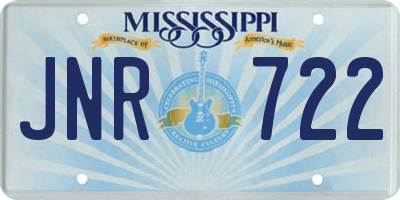 MS license plate JNR722