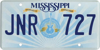 MS license plate JNR727