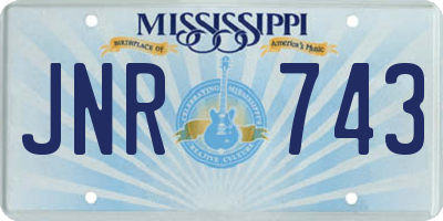 MS license plate JNR743