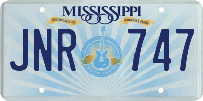 MS license plate JNR747