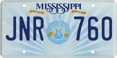 MS license plate JNR760