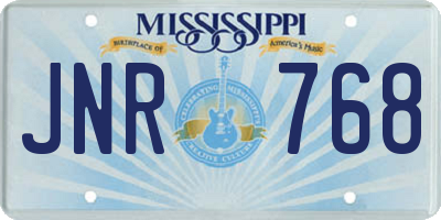 MS license plate JNR768