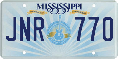 MS license plate JNR770