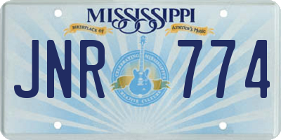 MS license plate JNR774
