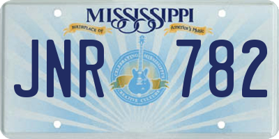 MS license plate JNR782