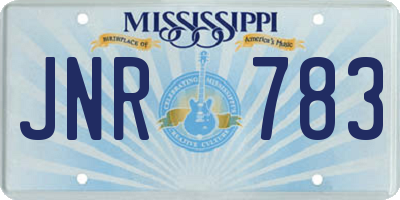 MS license plate JNR783