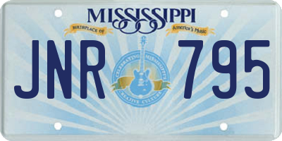 MS license plate JNR795
