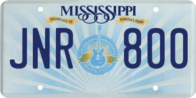 MS license plate JNR800