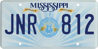 MS license plate JNR812
