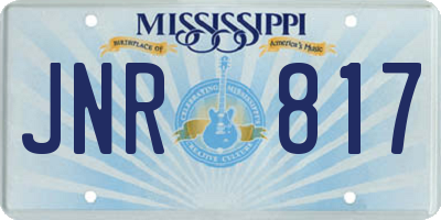 MS license plate JNR817