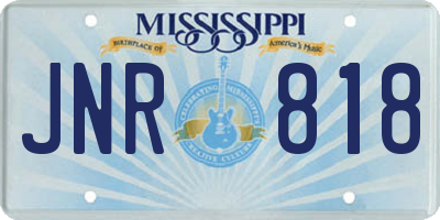 MS license plate JNR818