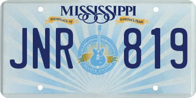 MS license plate JNR819