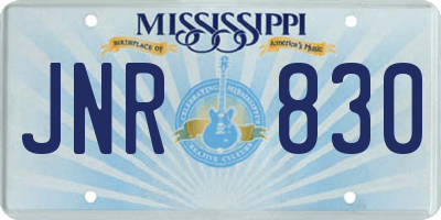MS license plate JNR830