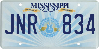 MS license plate JNR834