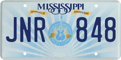 MS license plate JNR848