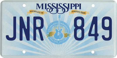 MS license plate JNR849
