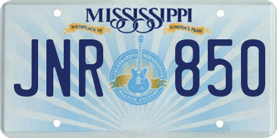 MS license plate JNR850