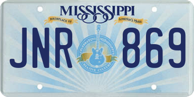 MS license plate JNR869