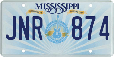MS license plate JNR874
