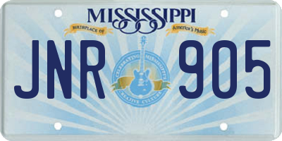 MS license plate JNR905