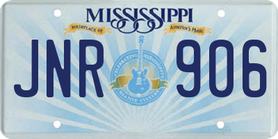 MS license plate JNR906