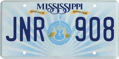 MS license plate JNR908