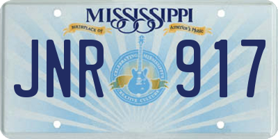 MS license plate JNR917