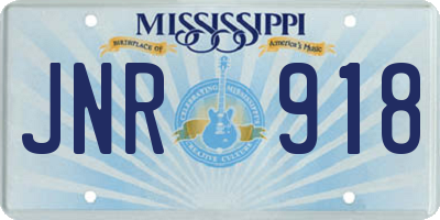 MS license plate JNR918