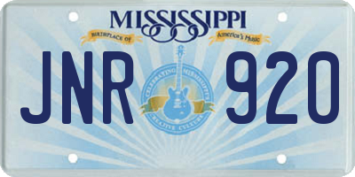 MS license plate JNR920