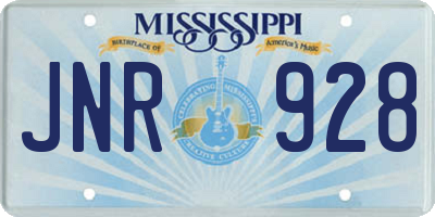 MS license plate JNR928
