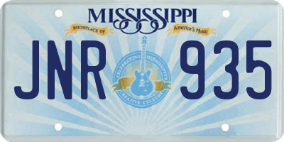 MS license plate JNR935