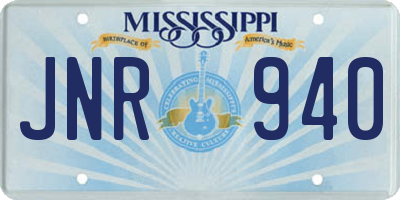 MS license plate JNR940