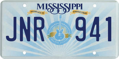 MS license plate JNR941