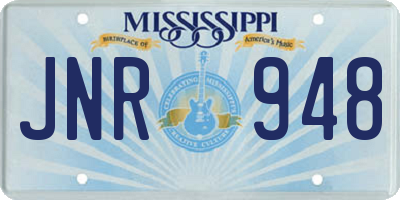 MS license plate JNR948