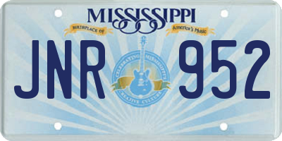 MS license plate JNR952